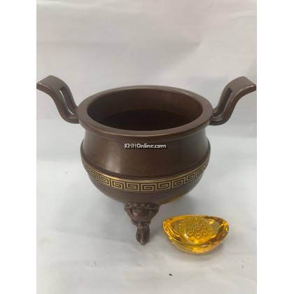 4寸三脚石铜檀香炉